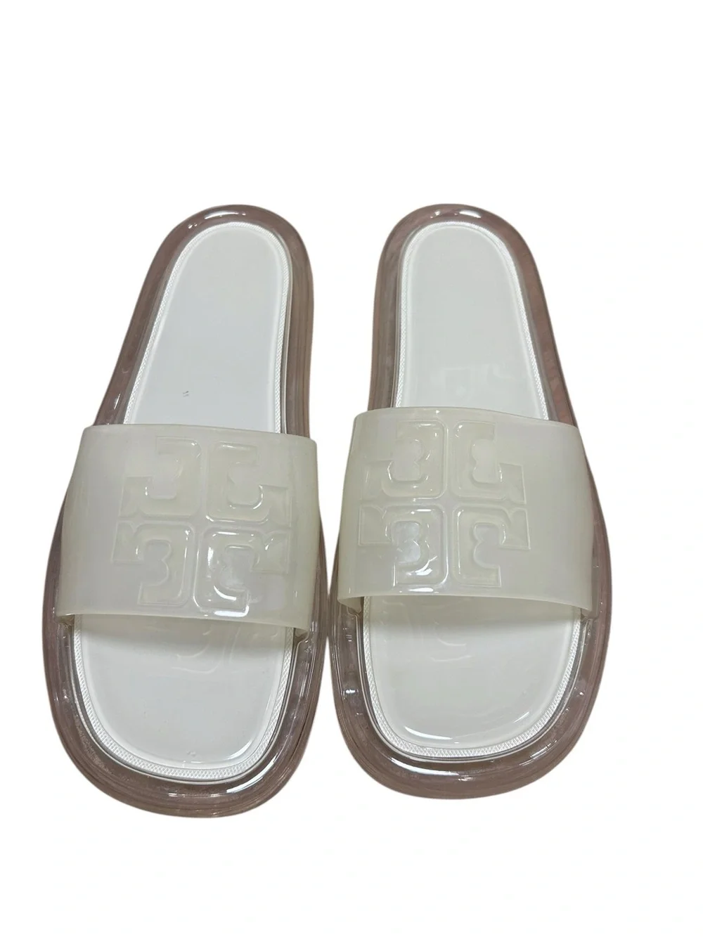 Tory Burch Bubble Jelly Slides ivory size 10 slip on sandals rubber Shopbop
